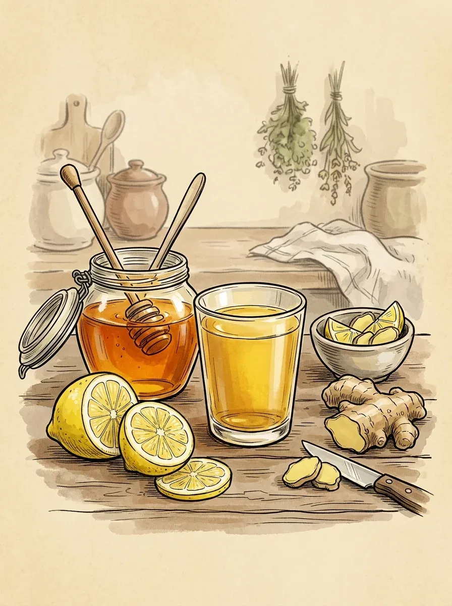 Honig-Zitronen-Trunk bei Erkältung
