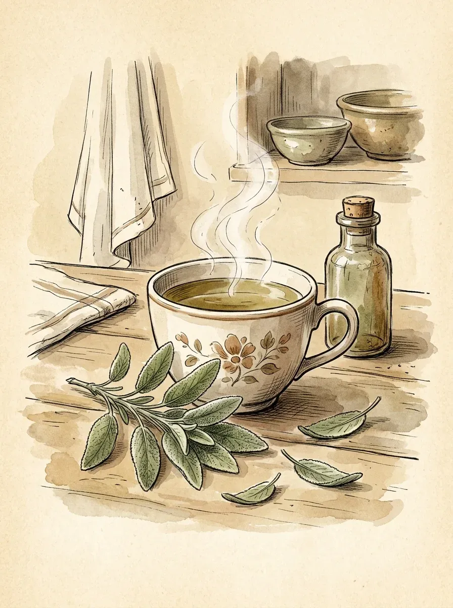 Salbeitee zum Gurgeln bei Halsschmerzen