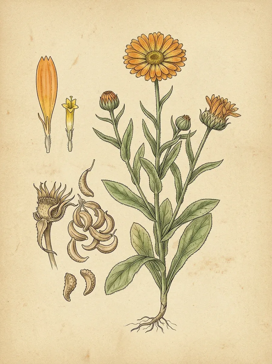 Ringelblume Illustration – Heilpflanze bei Wundheilung und Entzündungen